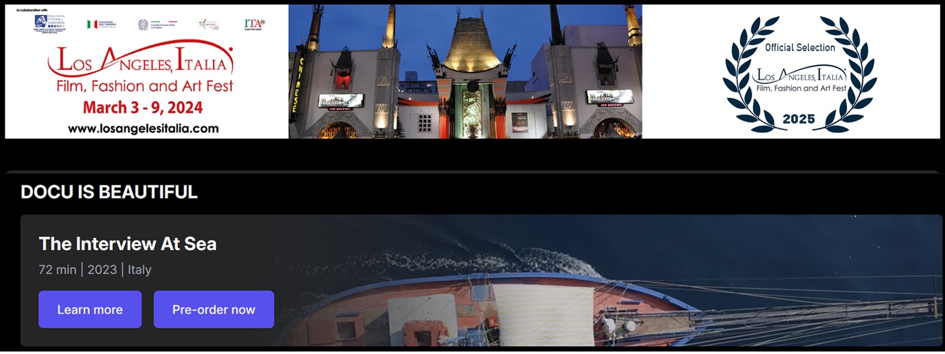 Read more about the article Report from the Los Angeles Italia – Film, Fashion and Art Festival and reflections on distribution