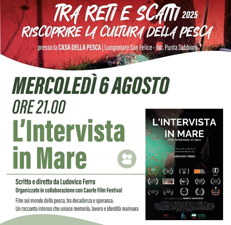 Scopri di più sull'articolo Tra reti e scatti. Proiezione speciale, laguna Nord di Venezia, mercoledì 6 agosto ore 21.00